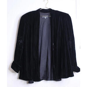 VTG Black Velvet Draped Cardigan - 3x